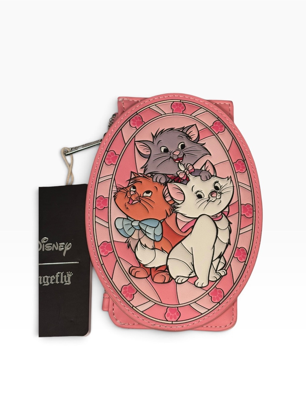 Loungefly Pink Aristocats Trio Stained Glass Card Holder Case Marie Toulouse - Picture 2 of 5